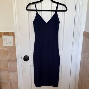 Forever 21 Navy Blue Midi Dress with Spaghetti Straps